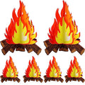 Fake Campfire Flame Decoration Set - Yellow Orange 6 Pack for Parties