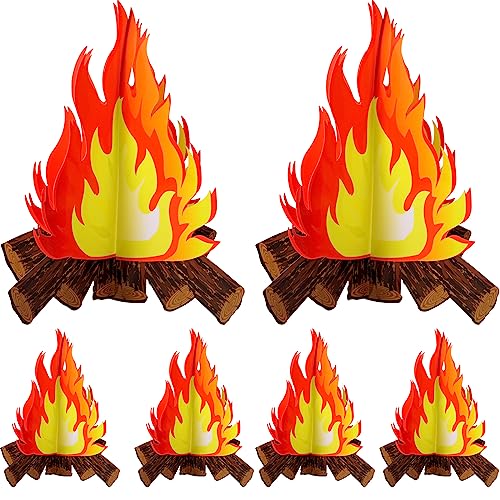 Fake Campfire Flame Decoration Set - Yellow Orange 6 Pack for Parties