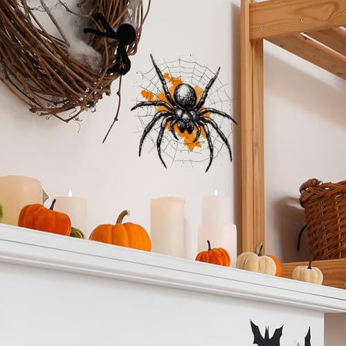 Halloween Wall Stickers 9 - Spider Web Wall Decals for Halloween Decorations - 2 Sheets