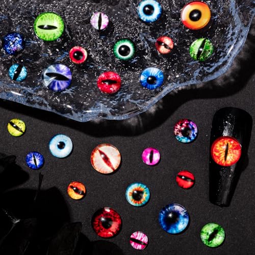 150Pcs Eye Nail Charms for Nails and Crafts - 6mm & 10mm Glass Animal Eyes