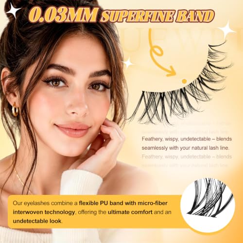 QUEWEL Spider Lash Clusters Kit - Wispy Breeze 8-16mm D Curl 4-in-1 Variation