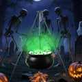 Green Halloween Witch Cauldron Decoration Set with Tripod & Lights - Outdoor