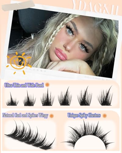 Spiky Fox Eye Lash Clusters - Dramatic Manga Volume Eyelash Extensions - DIY 144 Pcs