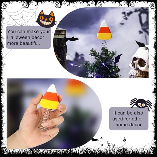 Mini Candy Corn Halloween Tree Topper - Yellow, 4 Inch Fall & Thanksgiving Decor