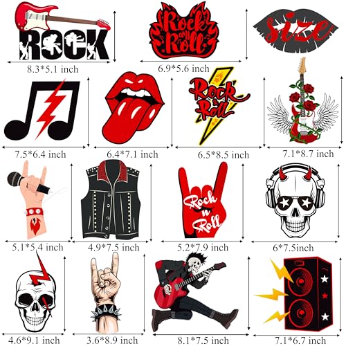 28pcs Rock and Roll Party Centerpieces Set - Music, Skull, Guitars, Halloween Decor