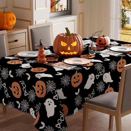 Halloween Ghost Tablecloth 60x120 Inch Rectangular Spooky Decorations