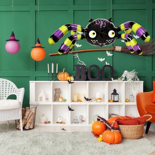 38 Inch Halloween Spider Balloon - Jumbo Matte Black Foil Decoration - Spider Variation