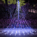 Christmas Star String Lights 320 LED 9x12Ft Outdoor Fairy Lights with 8 Modes - White Star Variation