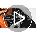 Halloween Spider Web Table Runner with Pumpkins and Bats - 13x72 Inch - Pink Variation