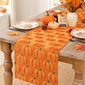 Halloween Pumpkins Fall Table Runner 3D Faux Fur Decor 13x72 Inch - Pumpkins