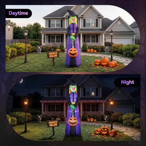 15FT Halloween Inflatable Witch with Pumpkin Lantern - Outdoor Yard Decor - Variation of This Listing