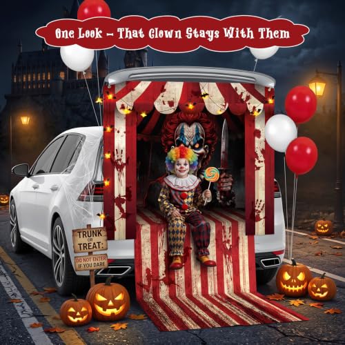 Halloween Trunk or Treat Car Decorations Kit - Evil Circus Scene