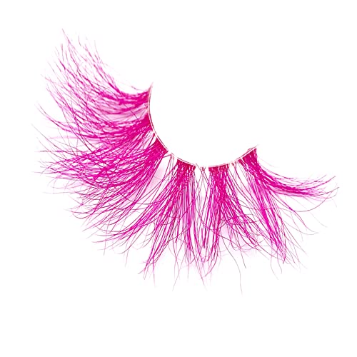 Pink 25mm 3D Mink Fake Eyelashes - Dramatic Wispy False Lashes for Halloween & Cosplay