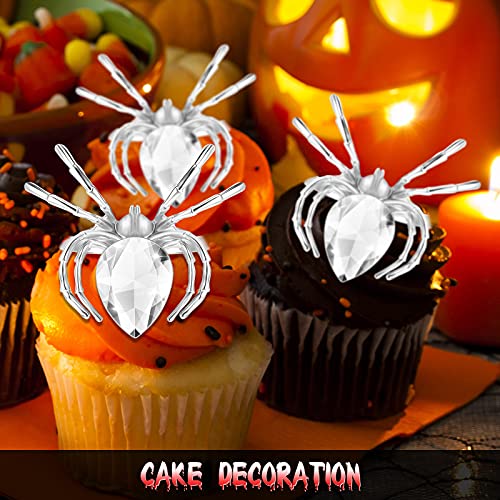 Halloween Metal Spider Napkin Rings - Silver, Set of 8