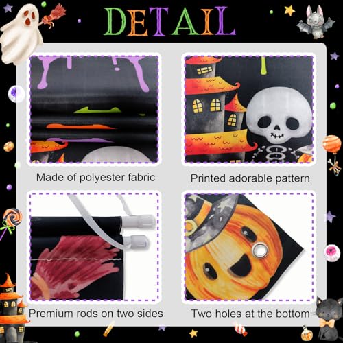Halloween Door Banner Spooky Ghost Decoration Black - Porch Yard Sign