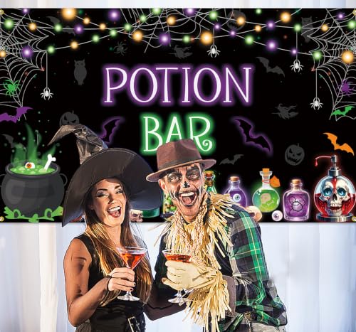 Halloween Potion Bar Backdrop Banner Party Decorations Indoor Outdoor