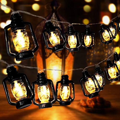 Camping Lantern String Light with 30 LEDs Black - Battery & USB Operated, Perfect for Camping & Holiday Decor
