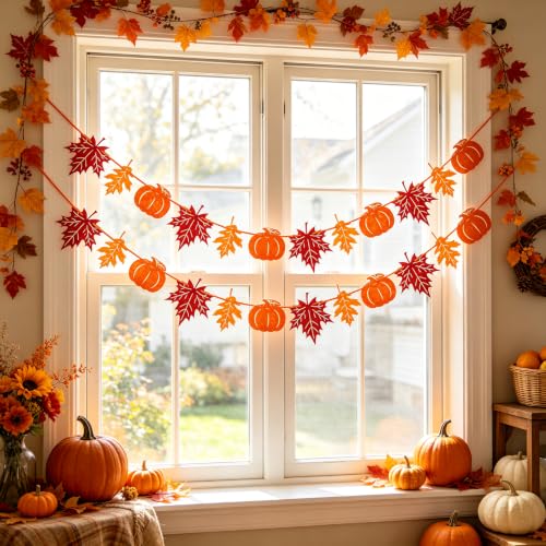 Fall Halloween Thanksgiving Garlands Set 6 Pcs Home Holiday Decorations