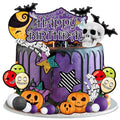 27pcs Halloween Birthday Cake Topper Set - Pumpkin Bat Moon Party Decorations