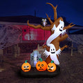 9 FT Halloween Inflatable Tree with Ghosts, Pumpkins, and Owl - Spooky Yard Decoration