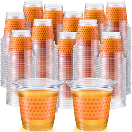 Star Party Cups 12oz - Gold & Blue Cartoon Design, Pack of 100