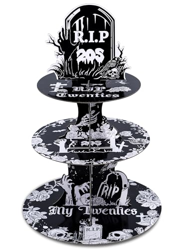 Death to My 20s Party Decorations - Reusable 3-Tier Cupcake Stand Gift