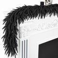 6ft Black Halloween Garland - Norfolk Pine Vine for Mantle & Decor - D Style / 1 Pc