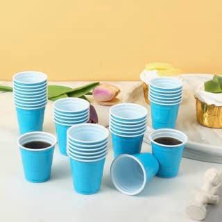 Reusable Plastic Shot Glasses 2oz Party Cups - Light Blue, Pink, Green, Black