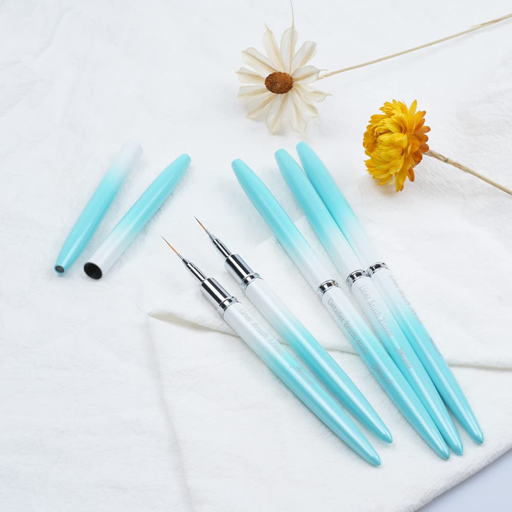 YIHUALE Nail Art Design Pen Painting Tools - DIY Manicure & Professional Salon Set (Blue and White)