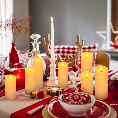 24 Pack Ivory Flickering Flameless Candles - Battery-Operated LED Decor Set - Size 2.2 xH 5,6,7 Inches - Perfect for Holidays & Events