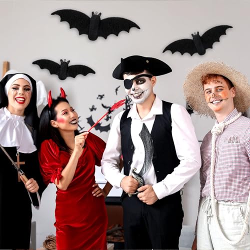 Bat Wall Hanging Decor - 3D Woven Rattan Halloween Creatures, 9.06/7.48/5.91 Inch, Rustic and Handcrafted, Variation of THIS listing
