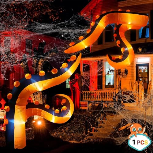 7 ft Inflatable Halloween Octopus Tentacle with LED Light - Indoor & Outdoor Decor