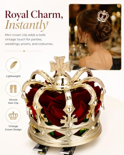 Mini Queen Crown Hair Clip for Women - 3D Hair Accessory