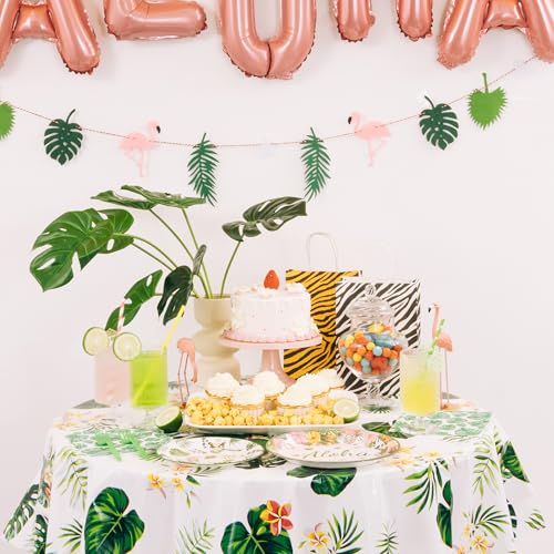 Hawaiian Party Tableware Set for 24 Guests - Luau Decorations, Plates, Napkins & Forks