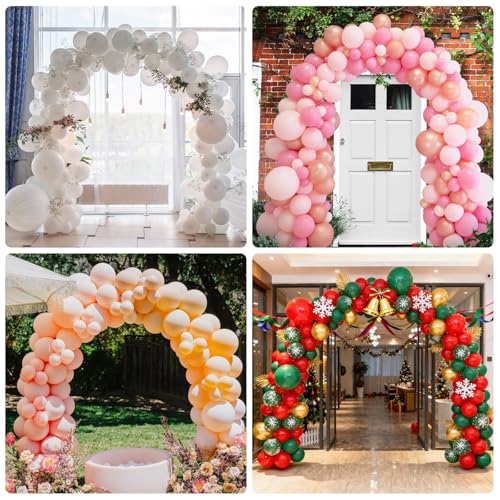 Adjustable Balloon Arch Kit - 8ft Tall & 9ft Wide Frame Stand with PVC Bases for Weddings & Parties