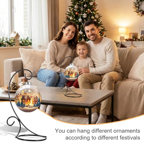16 Black Iron Ornament Display Stands for Hanging Decorations