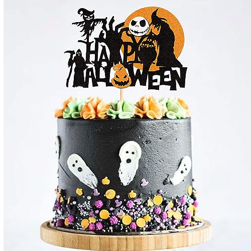 Halloween Cake Topper Jack and Sally Nightmare Before Christmas Party Decoration