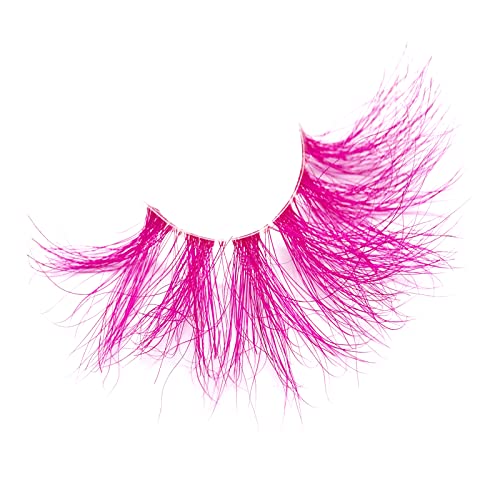 Pink 25mm 3D Mink Fake Eyelashes - Dramatic Wispy False Lashes for Halloween & Cosplay