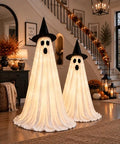 White 2-Pack Light Up Ghost Halloween Decorations Outdoor Spooky Decor with Smart Lighting