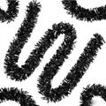 Black 33Ft Christmas Tinsel Garland Foil Sparkling Holiday Decor - RUPOFUZA