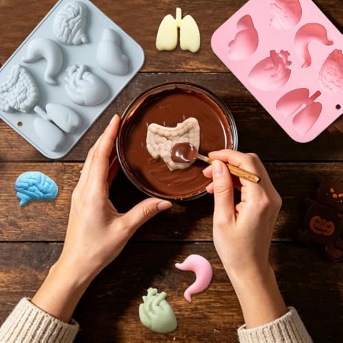 Halloween Realistic Human Organ Silicone Mold 2 Pack for Cake & Candy Decoration