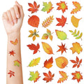 Fall Glitter Temporary Tattoos for Kids - Maple Leaves, Festive & Glittery, 240 Pieces