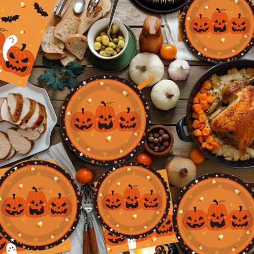 Halloween Party Plates Tableware Set Spooky Disposable Dinnerware - Halloween004