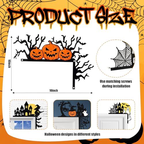 Halloween Door Frame Topper Set - Haunted House Wall Art, 4 Designs, Multicolor