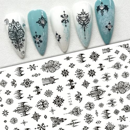 Halloween Nail Stickers 5 Sheets Gothic Nail Art Decals - Style 16