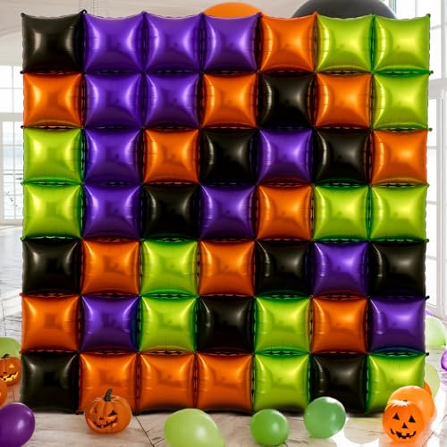 Halloween Balloon Arch Kit 50 Black Orange Square Foil Balloons Party Decor