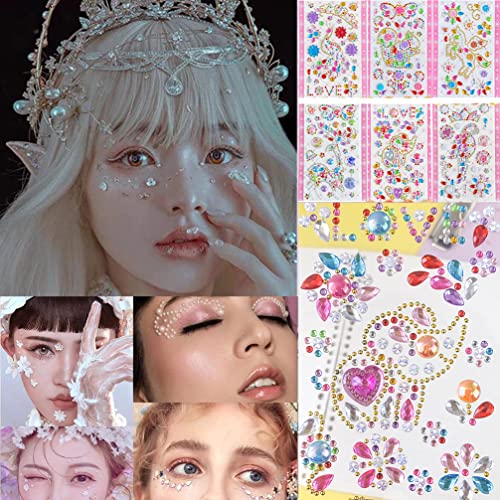 Self-Adhesive Glitter Rhinestone Face & Body Gems with Variation Peacock Elephant Magpie Elk Squirrel