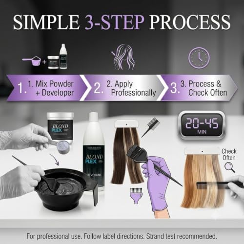 Professional Blonding Lightening Kit with Charcoal Powder & Violet Developer