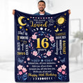 Sweet 16 Birthday Gift Blanket for Girls - 50x60 Cozy Throw with Variation of 16th Birthday / 50x60