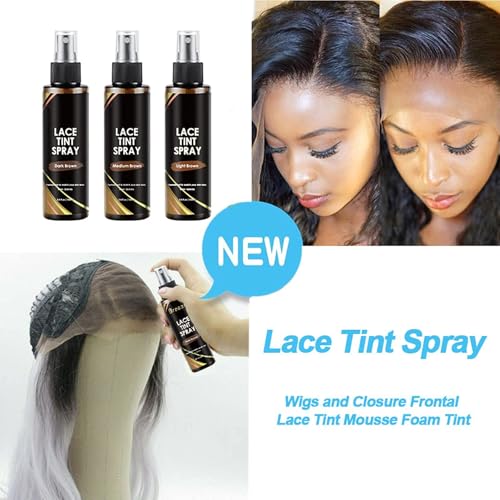 Lace Tint Spray for Wigs - Medium Brown Shade for Closures & Frontal Lace Wigs - 100ml